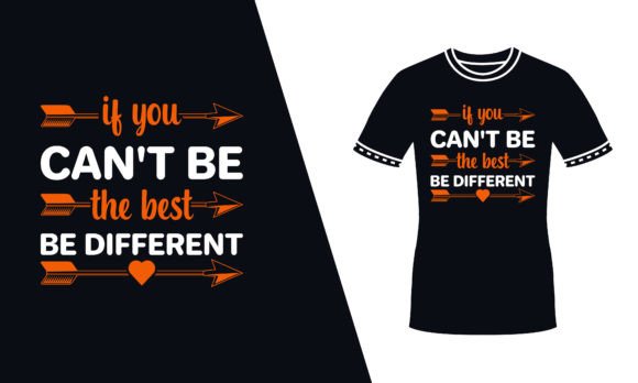 Be Different Orange Typography T Shirt