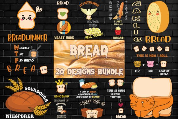 Bread Bundle SVG 20 Designs for Print Templates and Graphics