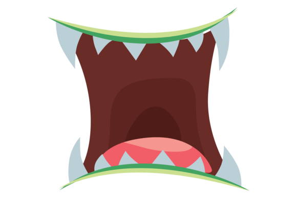 Cartoon Monster Mouth Wide Open