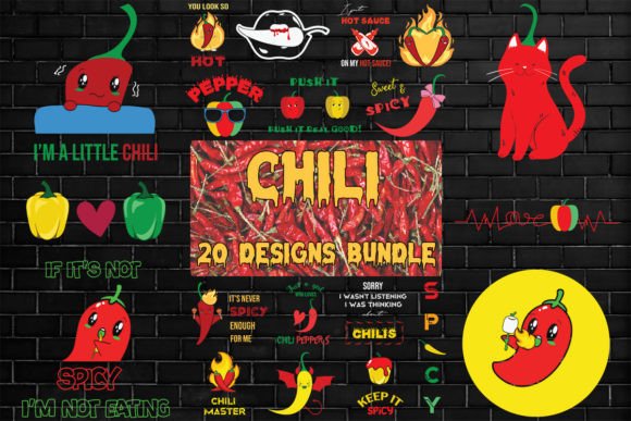 Chili Bundle SVG 20 Designs: A Graphic Designer’s Take on Print Templates