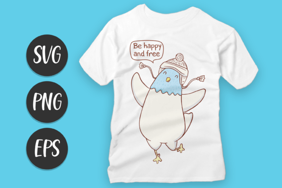 Funny Pigeon Cartoon T-Shirt Design