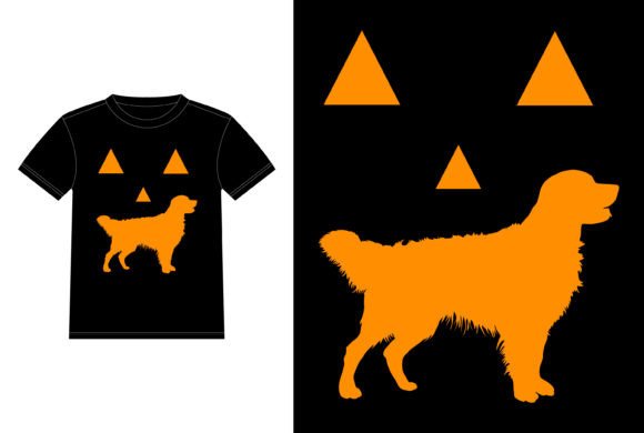 Golden Retriever Halloween Pumpkin Funny Graphics for T-Shirt Designs