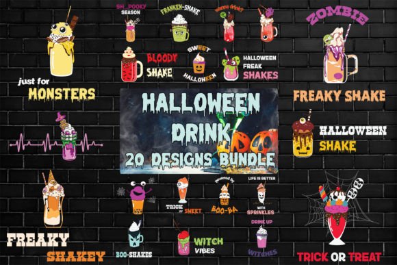 Halloween Drink Bundle SVG 20 Designs