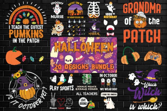 Halloween Graphics for Print Templates