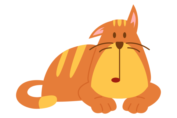 Lying Cat with Funny Face Expression Graphics