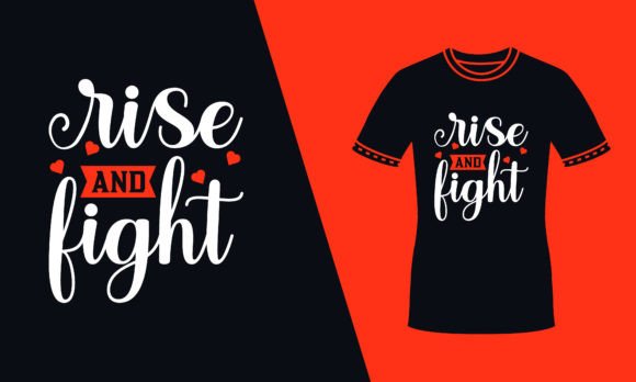 Rise Motivational Red Typography T Shirt Graphics
