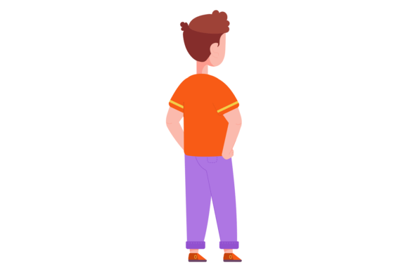 Standing Kid from Back Graphic for Digital Sellers